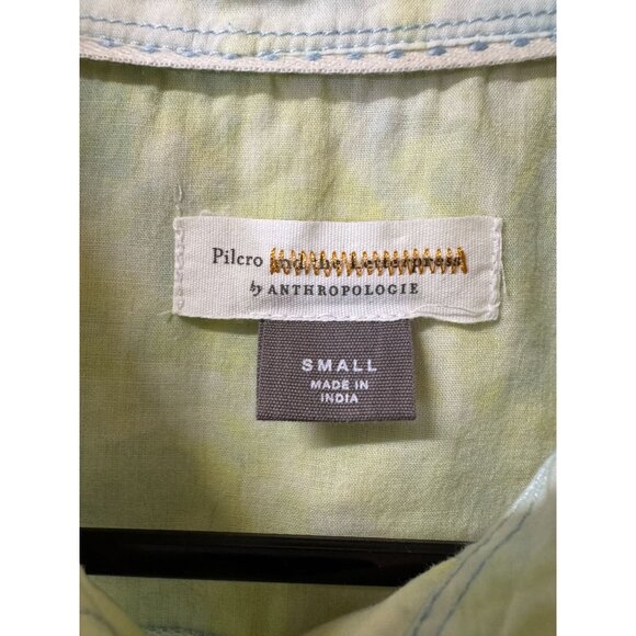 Anthropologie Pilcro Cate Tie Dye Button Down Shirt S Small Green Long Sleeve - Picture 6 of 7